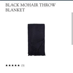 Stunning King-Sized Black Mohair Throw Blanket